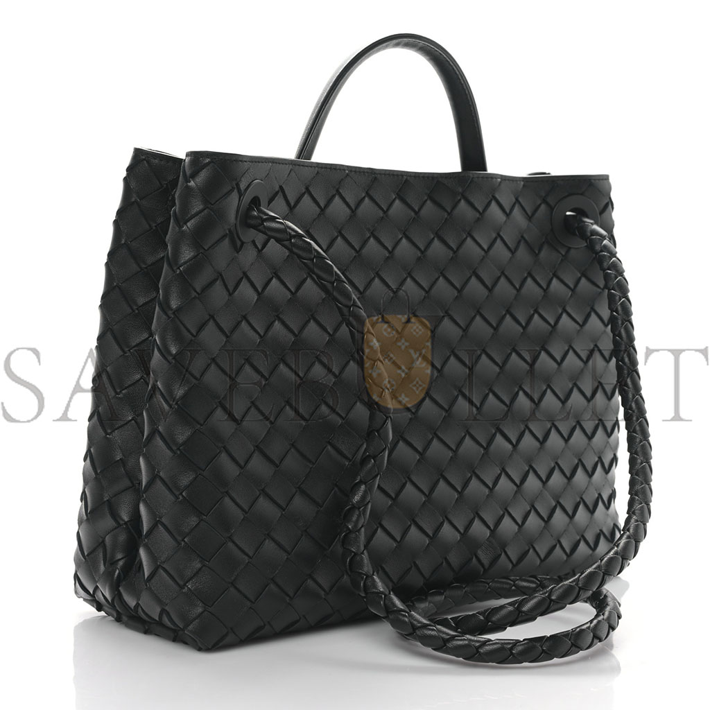 bo*te*ga Ve*ne*ta nappa intrecciato medium andiamo shoulder bag black (32*25*11cm)